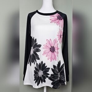 LILY by Firmiana White Floral Tunic SMALL